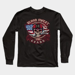 Blood Sweat and Gears Motorbike Logo T-Shirt Long Sleeve T-Shirt